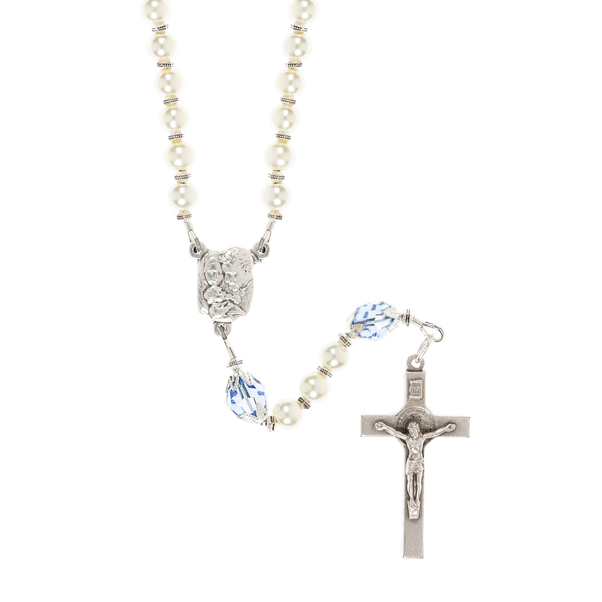 Holy Family Blue Baptism Rosary | The Catholic Company®