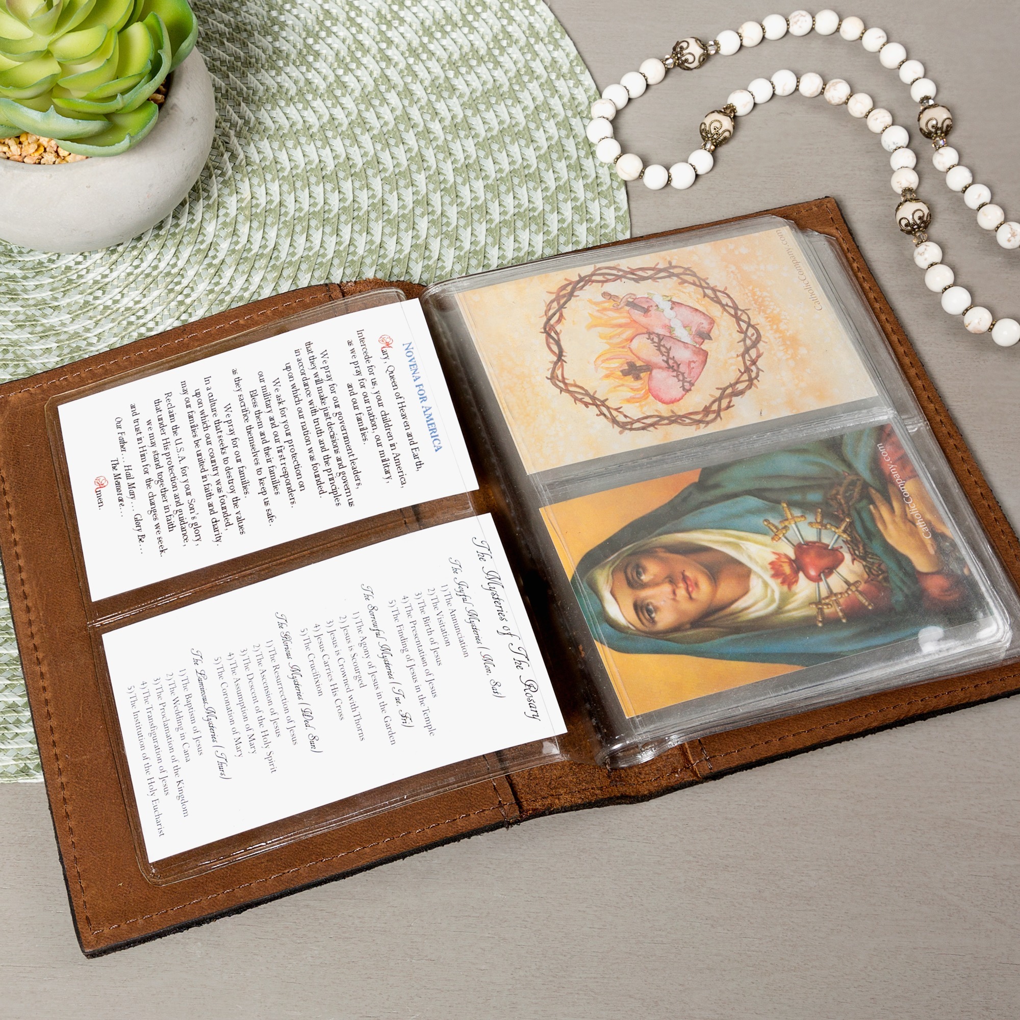 Personalized Damask Prayer Card Holder | The Catholic Company®