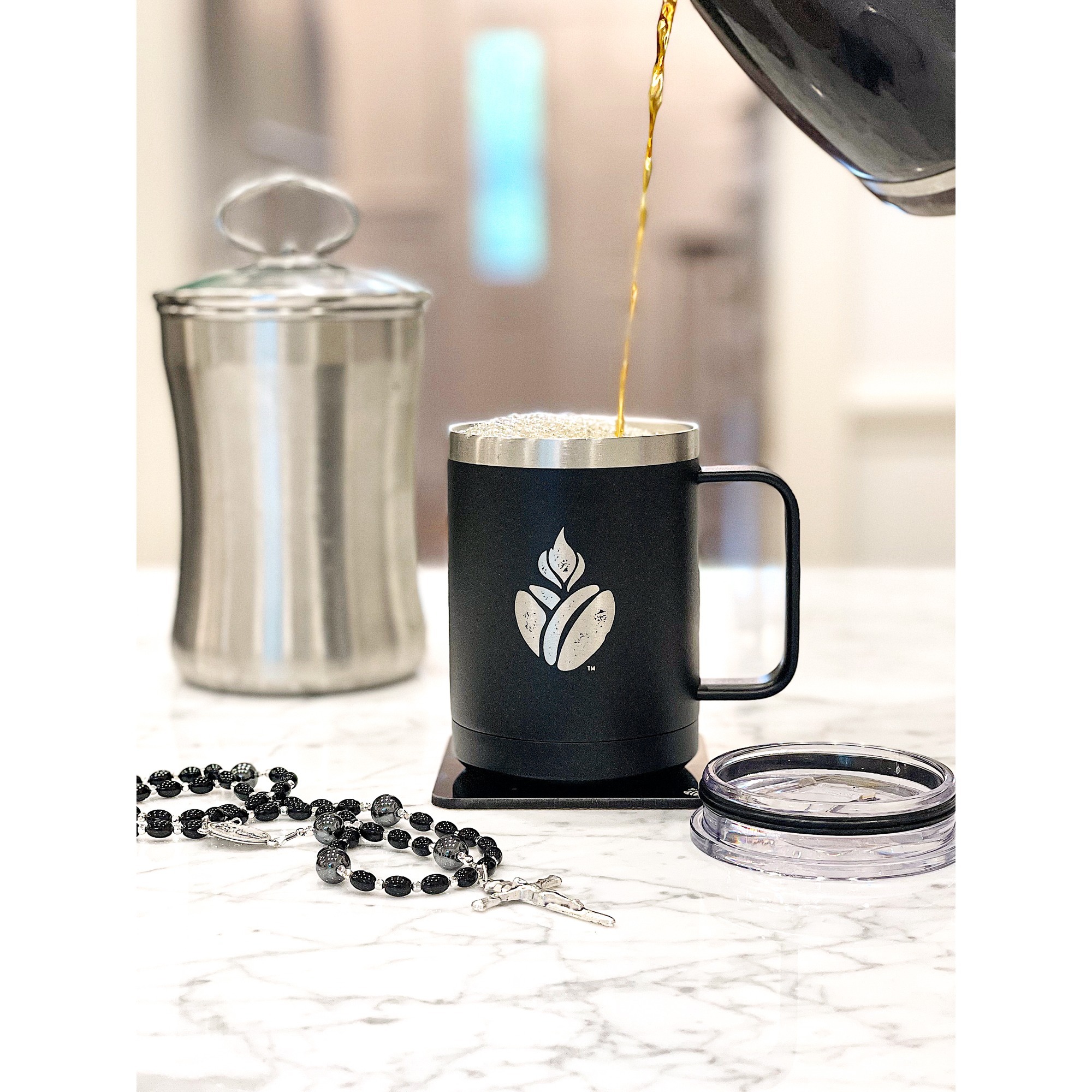 Catholic Coffee Black Travel Mug  The Catholic Company®