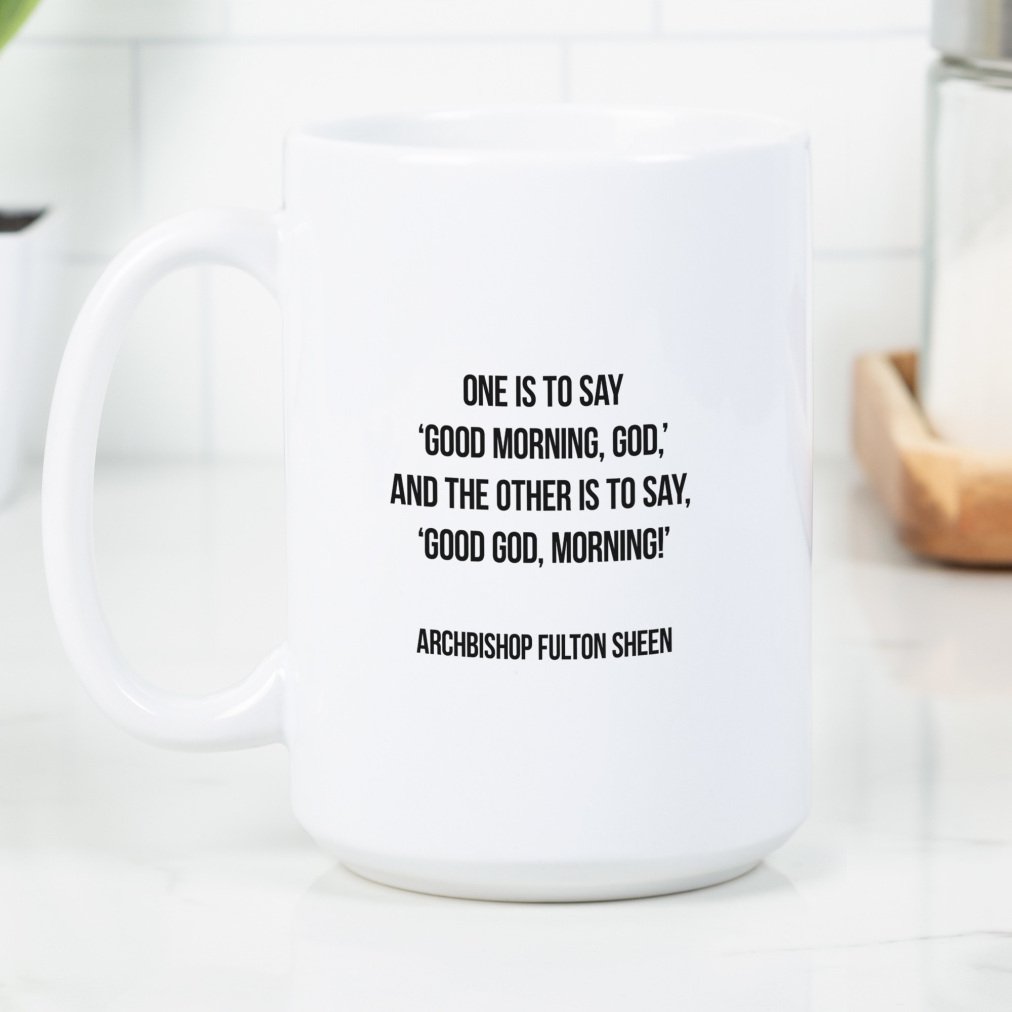 Archbishop Fulton Sheen Good Morning God Mug | The Catholic Company®