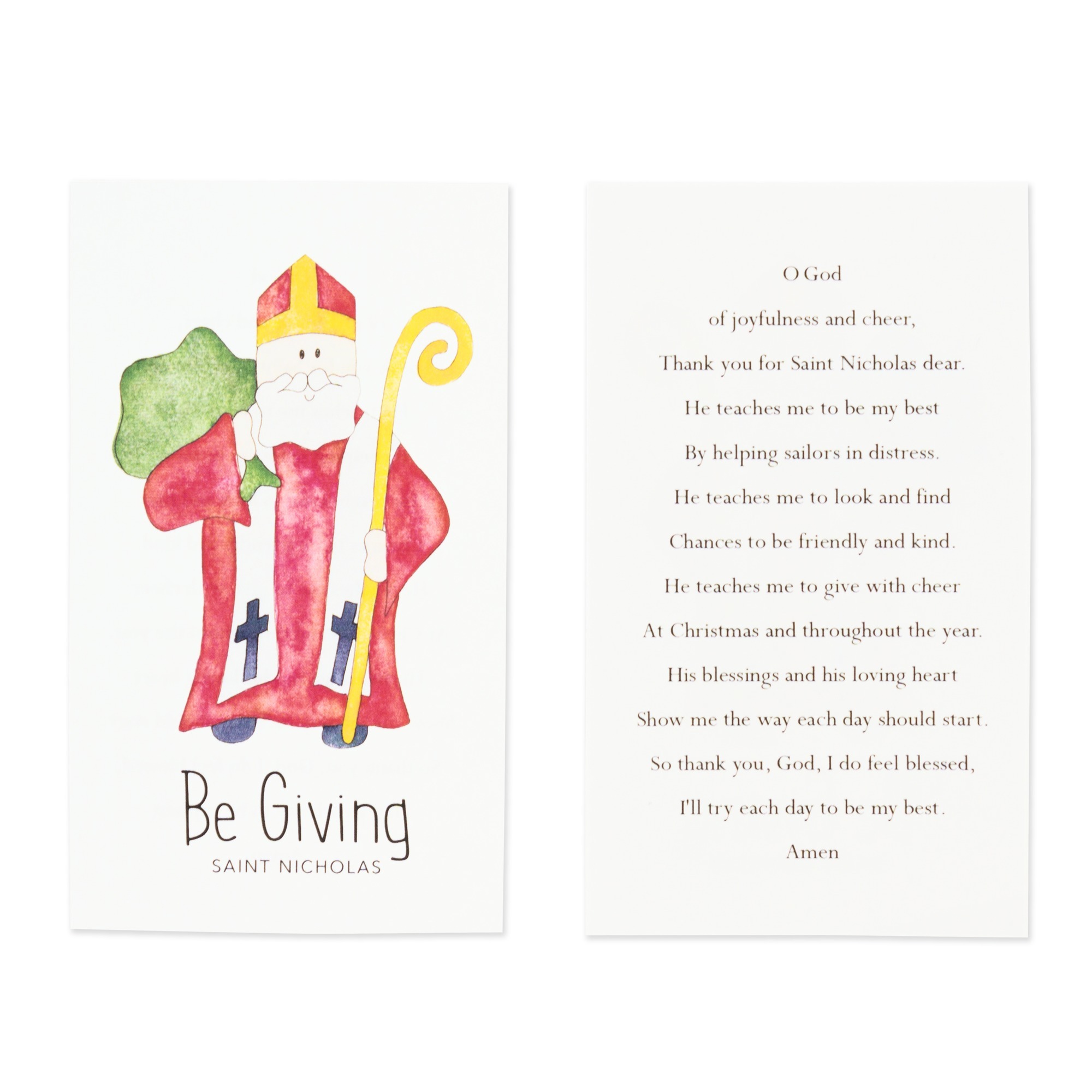 St. Nicholas "Be Giving" Personalized Prayer Card The Catholic Company®