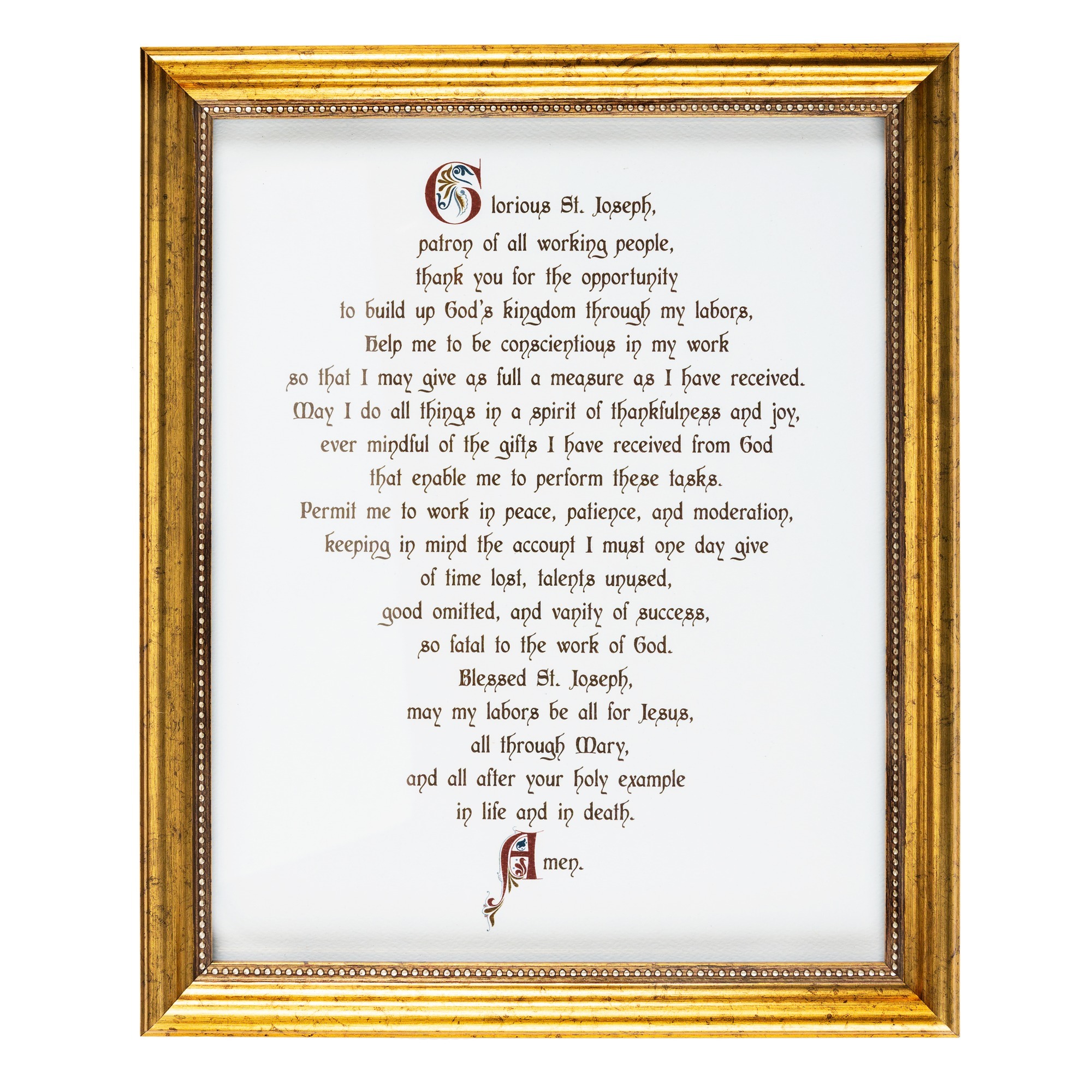 Calligraphy St. Joseph Workplace Framed Print 