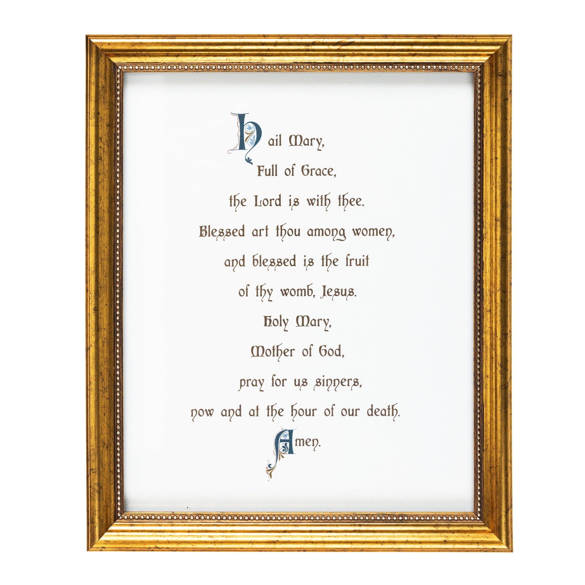 Calligraphy Hail Mary Framed Print | The Catholic Company®