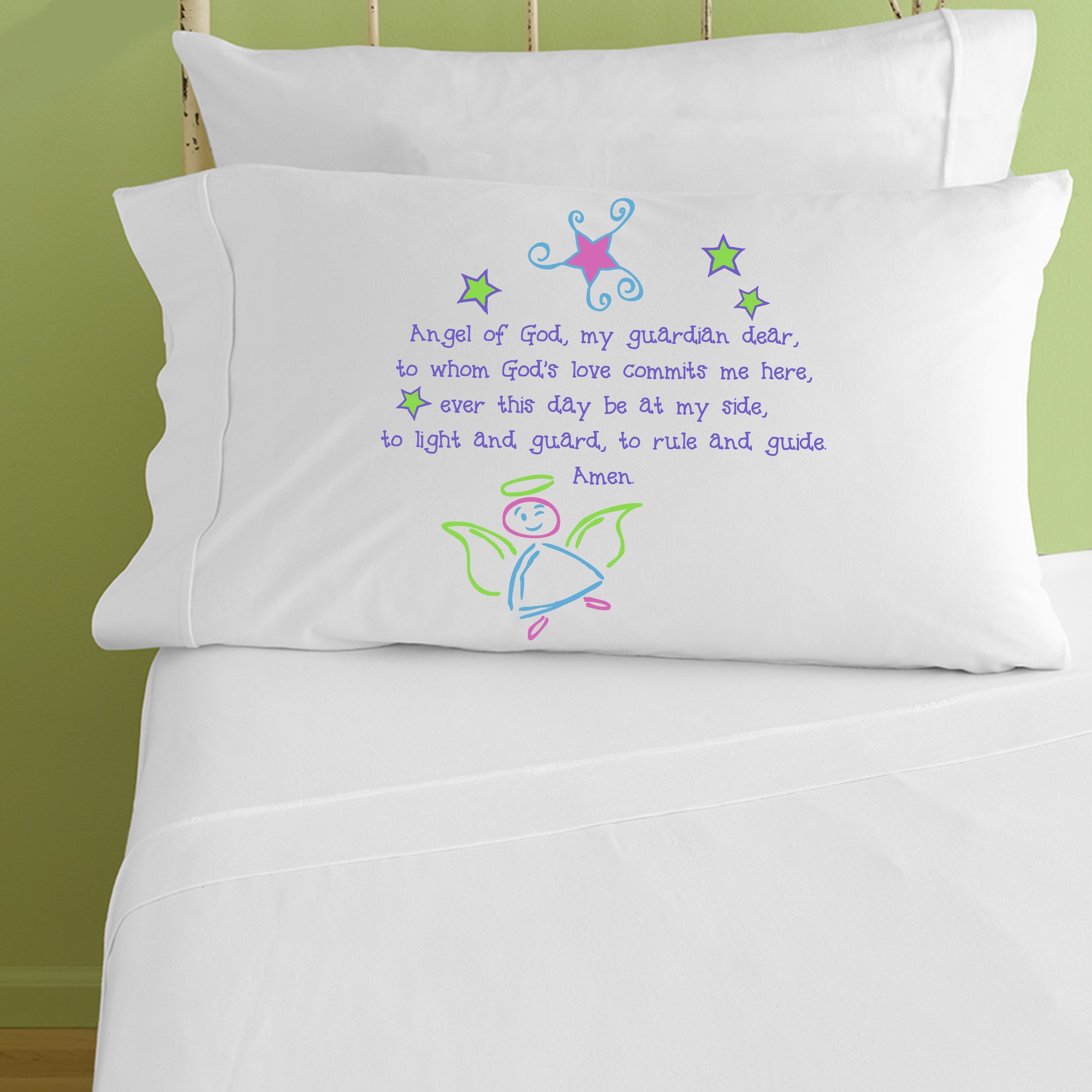 Guardian Angel Pillowcase Pastel Colors The Catholic Company®