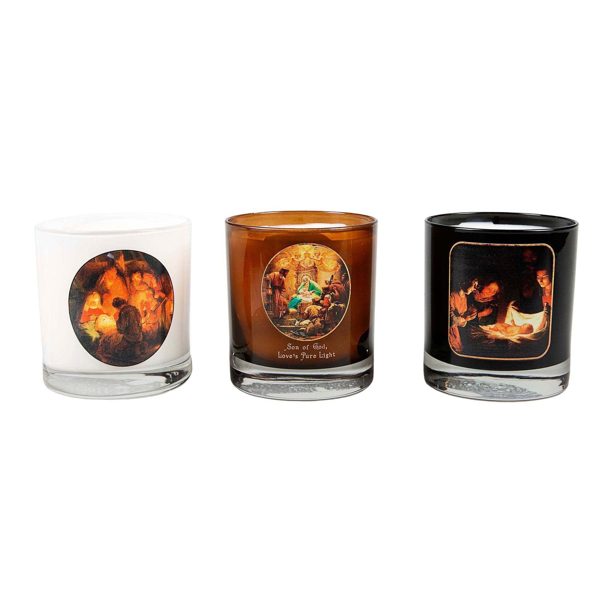 Adoration of the Shepherds Candles 3 Candle Set The Catholic Company®