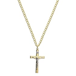 Gold/Sterling Silver Crucifix with 24 inch chain | The Catholic Company