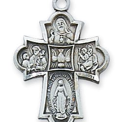 Pewter 4-Way Medal with 18 inch chain | The Catholic Company