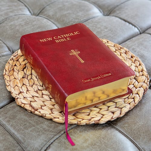 New Catholic Bible - St. Joseph Edition- Burgundy Bonded Leather Giant Type