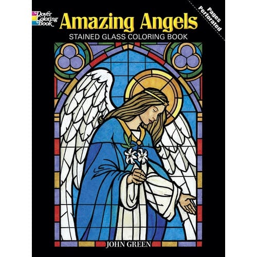 Amazing Angels Stained Glass Coloring Book by John Green