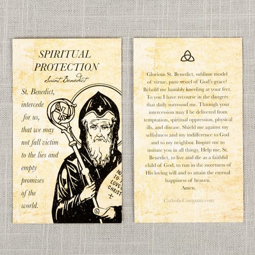 St. Benedict - Spiritual Protection Prayer Card