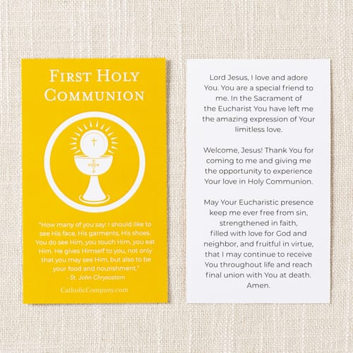 First Communion Prayer Card