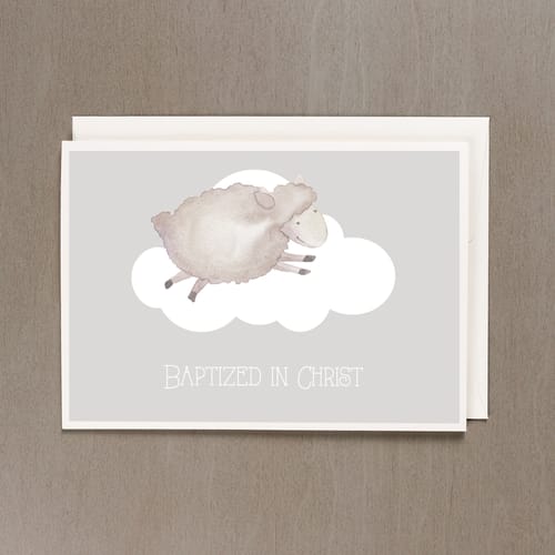 Baptism Little Lamb Card w/ Envelope