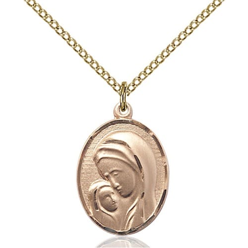 14kt Gold Filled Madonna & Child Pendant The Catholic Company