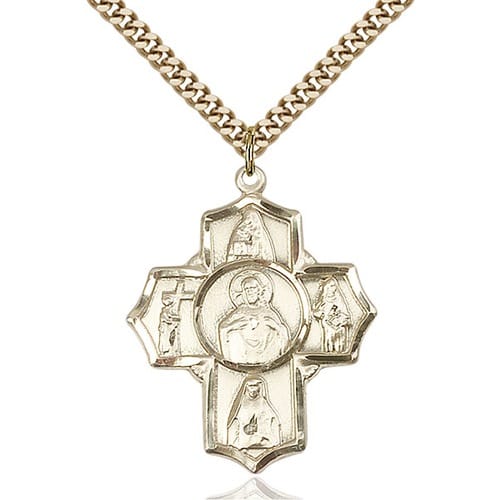 14kt Gold Filled Scapular 4-Way Pendant | The Catholic Company