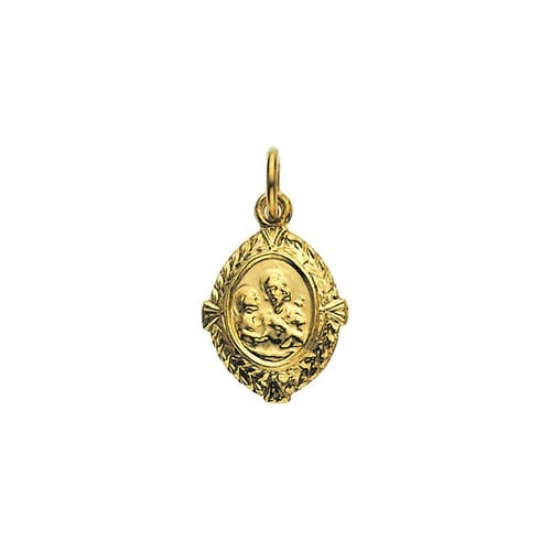 14kt Yellow Gold 12x9mm St. Joseph Medal | The Catholic Company