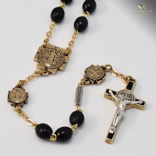 St. Benedict Gold Plated Rosary