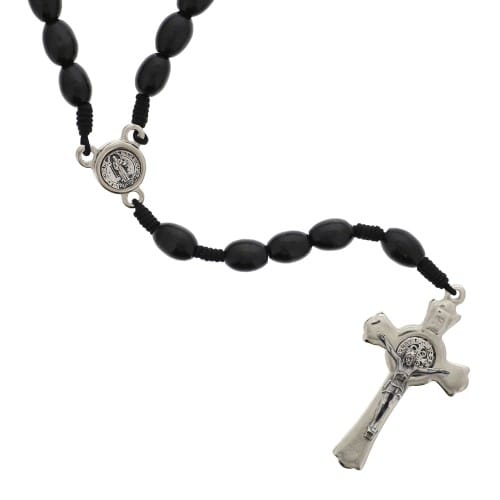 Black Corded St. Benedict Rosary