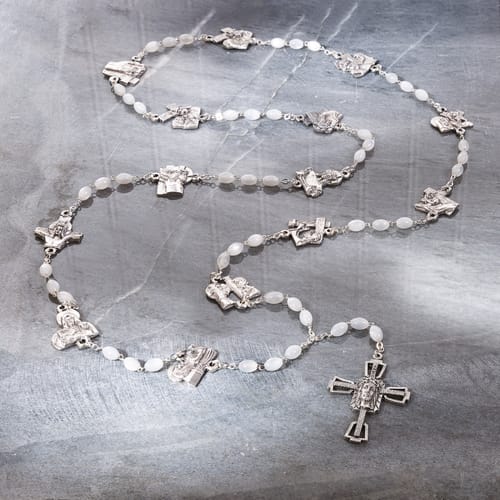 Mother of Pearl Way of the Cross Rosary