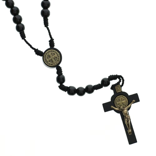 Small Black Wood St. Benedict Rosary