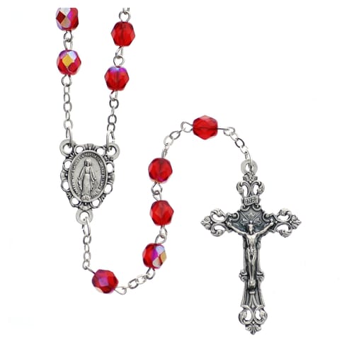 Red July Birthstone Rosary