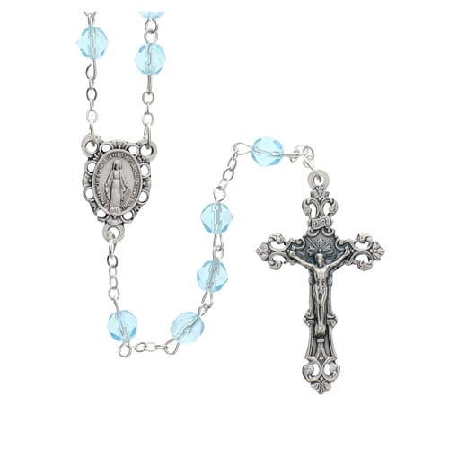 Aqua-Blue March Birthstone Rosary