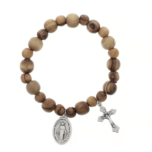 Olive Wood Rosary Stretch Bracelet