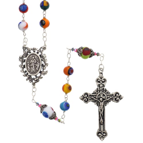 Sterling Silver Genuine Murano Italian Glass Rosary