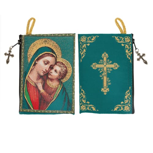 Madonna and Child Icon Rosary Pouch