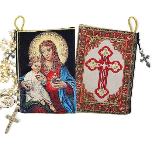 Immaculate Heart Rosary Pouch