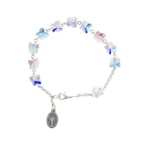 Multicolor Swarovski Butterfly Rosary Bracelet