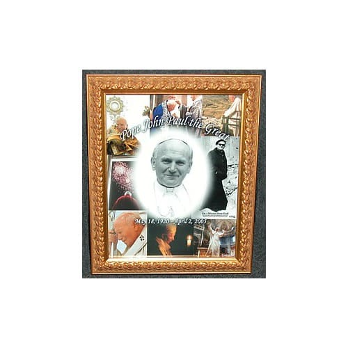 Pope John Paul The Great Collage Framed Print (8x10)