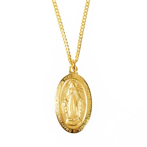 Gold/Sterling Silver Miraculous Medal on 18 inch chain