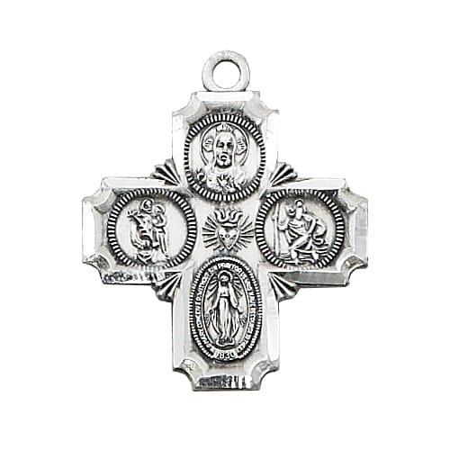 Sterling Silver Four-Way Medal on 20 inch chain