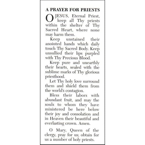 The Prayer for Priests Prayercard (Pack of 100)