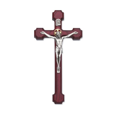 Cherry Stained Crucifix 10&quot;