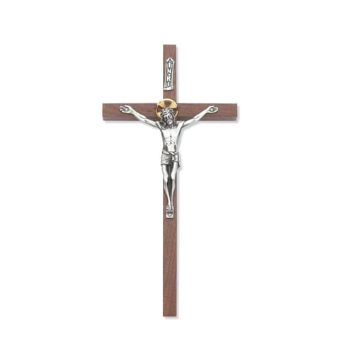 Walnut Stain Crucifix 10&quot;