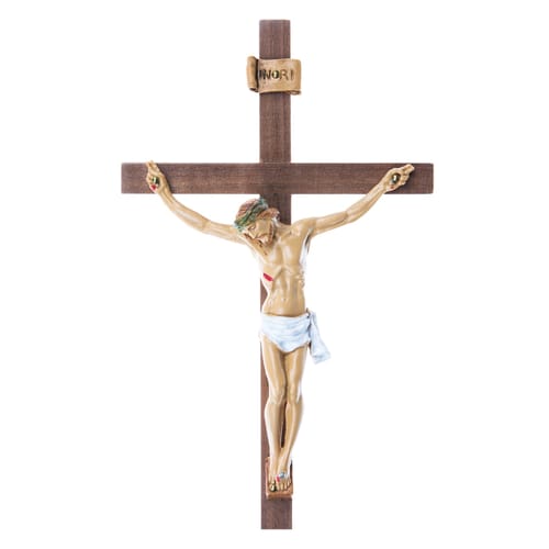 Italian Walnut Crucifix 10 inch