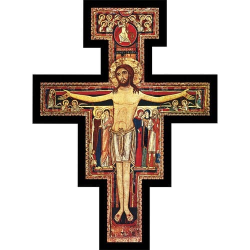 San Damiano Pedestal Cross - 6/ 10 / 15 inch