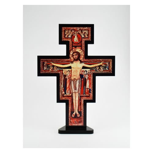 San Damiano Pedestal Cross - 6/ 10 / 15 inch