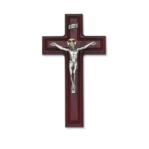 Cherry Stained Crucifix 10&quot;