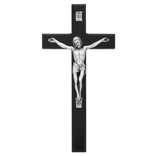 Black/Silver Crucifix - 10 inch