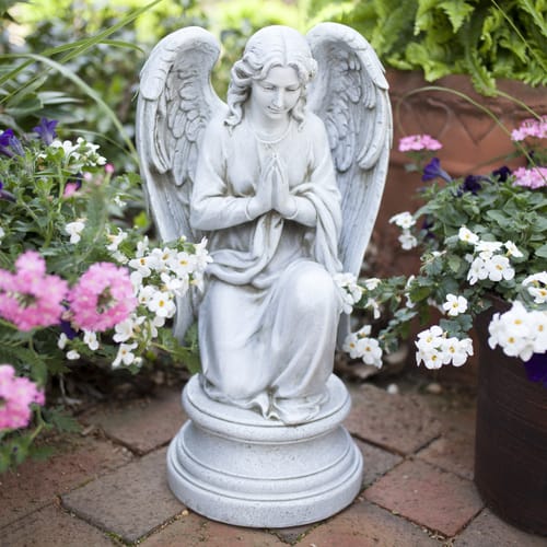 Kneeling/Praying Guardian Angel Outdoor Statue