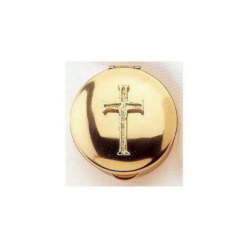 Stamped Pyx with Gold Latin Cross