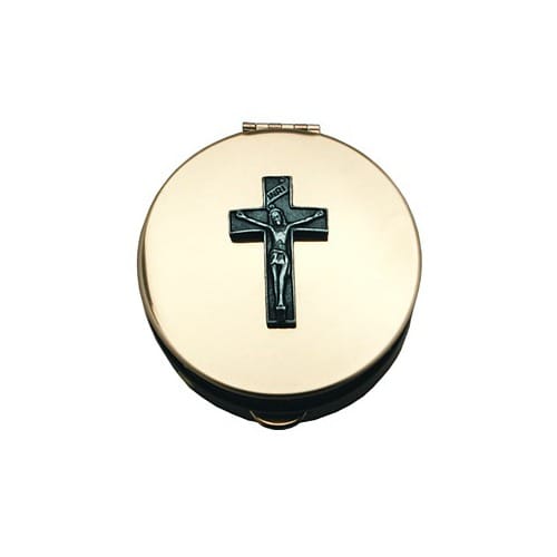 Stamped Pyx with Silver Crucifix
