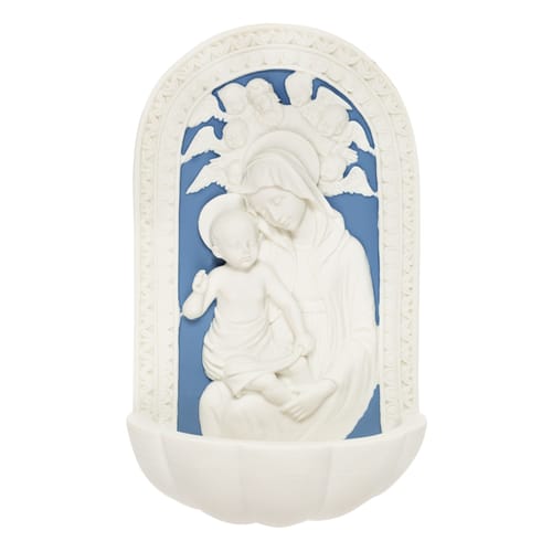 Della Robbia Madonna & Child Holy Water Font