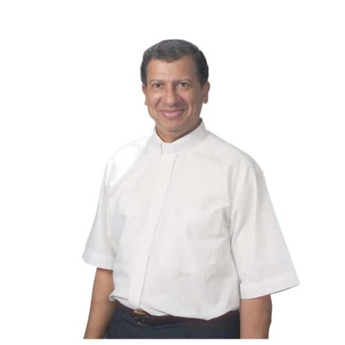 White Short Sleeve Clergy Shirt