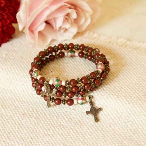 Swarovski Maroon Rosary Bracelet