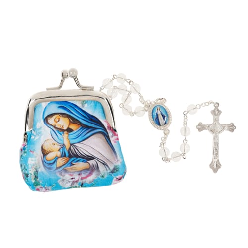 Madonna &amp; Child Purse and Rosary Set
