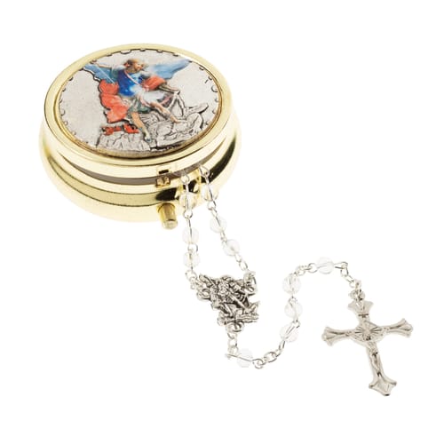 St. Michael Rosary in St. Michael Enamel Case