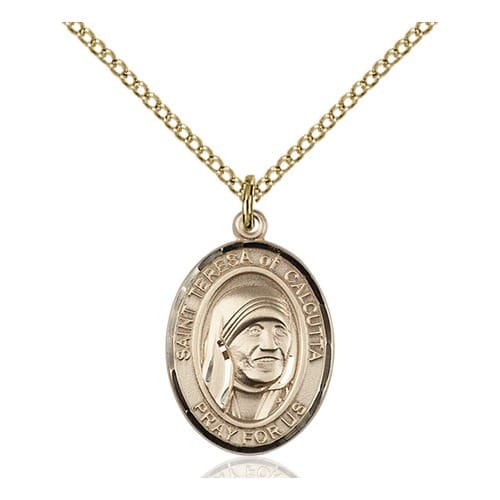 Gold Filled Blessed Teresa of Calcutta Pendant w/ Chain